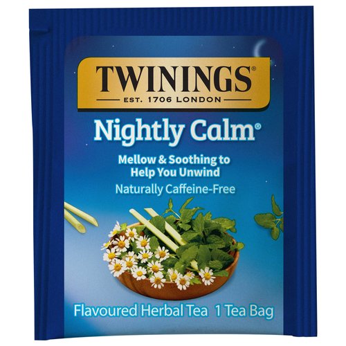 Twinings Nightly Calm Herbal Tea, 20 Count (Pack of 6), Individually Wrapped Tea Bags, Camomile, Spearmint & Lemongrass, Caffeine Free