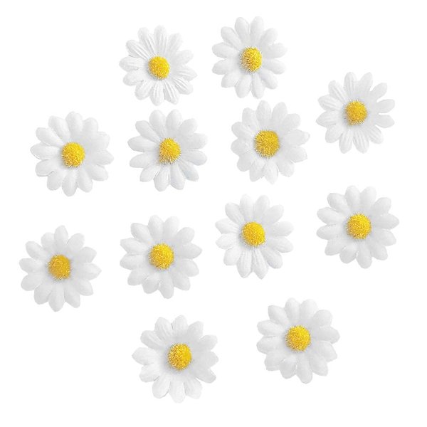 [12 Packed] Women Sweet Flower Side Hair Clip Beach Wedding Flower Bridesmaid Hair Accessory (White daisy)