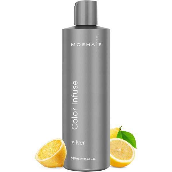 MOEHAIR Color Infuse Silver Shampoo | Paraben & Sulfate Free Shampoo | Removes Unwanted Orange Tones | Silver Purple Shampoo | Neutralizes Brassiness | Professional-Grade Toning Shampoo (12 Fl. Oz)