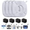 Veken Cat Water Fountain Filter, Classic 4 Pack Replacement Filters & 4 Pack Replacement Pre-Filter Sponges for 67oz, 95oz, 135oz Automatic Pet Fountain Dog Water Dispenser