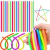 Estimable 100 PCS Colorful Stretchy Fidget Strings Sensory Toys, Carnival Prizes Fidget Stress Relief Toy for Classroom Prize Children Gift Birthday Party Favors Kids 4-8 8-12