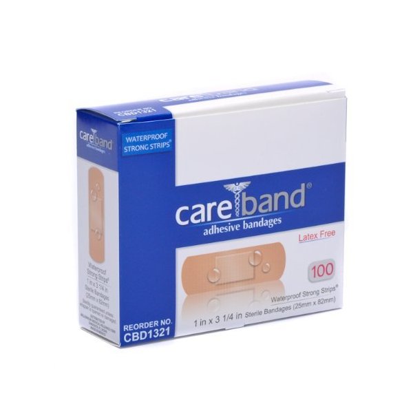 Care Band Waterproof Adhesive Bandages 1x3.25 100/box