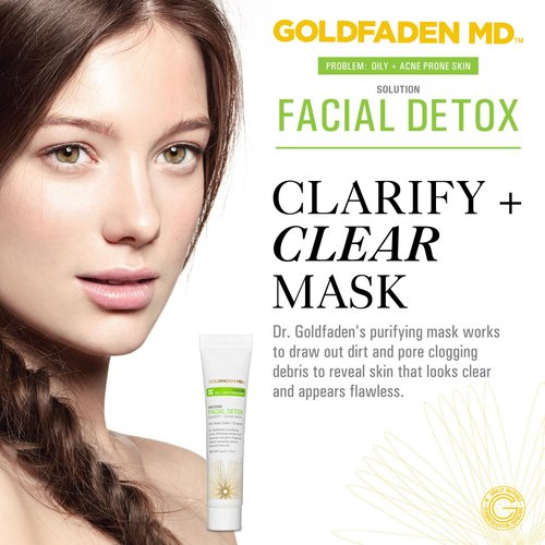 GOLDFADEN MD Facial Detox Mask | Clarifying Face Mask w/Zinc Oxide, Sulfur, Salicylic Acid & Grapefruit | Purifying Deep Clean | Minimizes the Appearance of Redness, Blackheads & Pores .5 fl oz