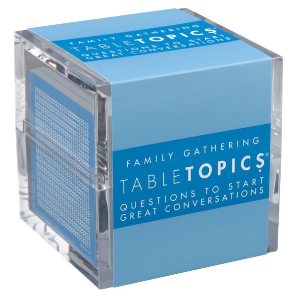 TableTopics Family Gathering - 135 Question Cards, Conversation Starter Cards - Fun Card Game for Family Gatherings, Parties, Dinners & All Occasions, Start Fun & Exciting Conversations