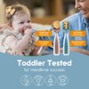 NumNum GOOtensil Pre-Spoons x Feeding Littles | Baby Spoon Set (Stage 1 + Stage 2) | BPA Free Silicone Self Feeding Toddler Utensils | For Kids Ages 6 Months+, 3 Spoons, Neutrals