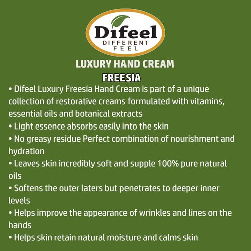 Difeel Ultra Moisturizing Hand Cream with Freesia 100% Pure Natural Oil and Vitamin E 1.4 ounce (6-Pack)