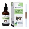 AEHNAMS CARE 100% Pure Castor Oil - USDA Organic, Cold-Pressed, Unrefined, Hexane-Free - 60ml (2oz) for Healthy Skin, Eyelashes, Eyebrows, Hair Growth & Nail Conditioner with Mascara & Eyeliner tube