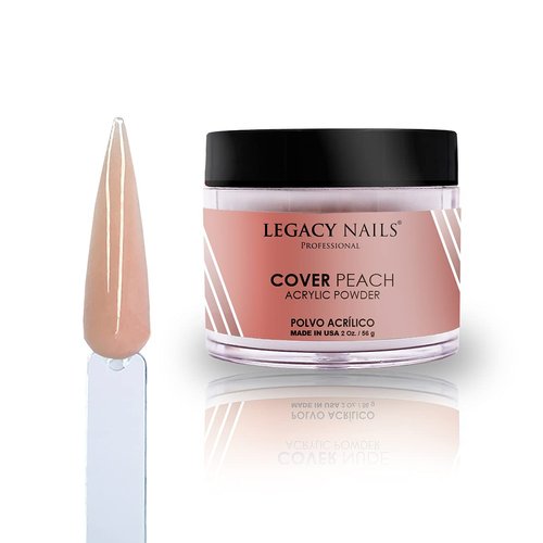 Legacy Nails Professional Cover PEACH Acrylic Powder, 2 ounces - Ideal For French Nail Art, Create Nail Art, Nail Extension That Provide a Healthy, Natural Look To Nails