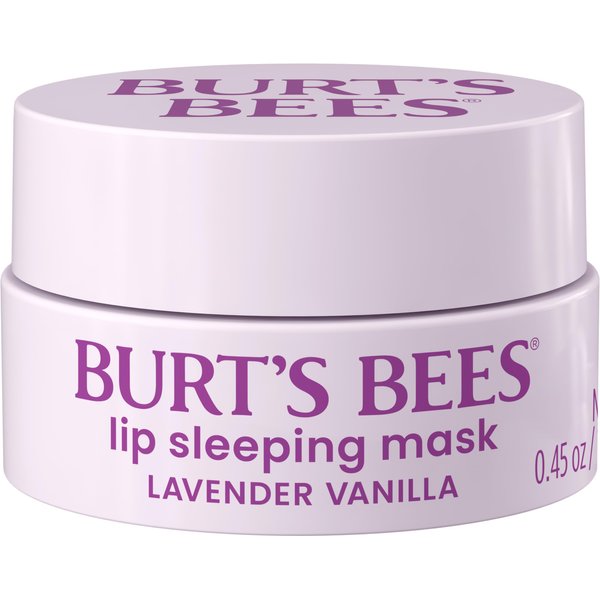 Burt’s Bees Lavender Vanilla Lip Sleeping Mask, With Hyaluronic Acid and Squalane Moisturizer To Instantly Hydrate Lips, Overnight Lip Mask, Lip Treatment, 0.45 oz.