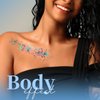 Teenitor Body and Face Glitter, Blue Body Glitter Gel, 6 Shapes Makeup Glitter for Face, Body, Hair