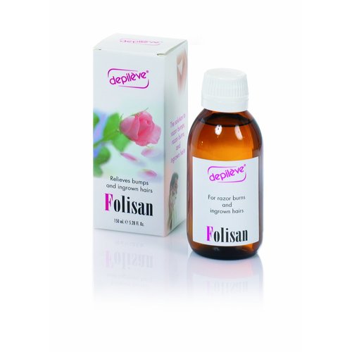 Depileve Folisan - Post wax oil, Relieves razor burn, razor bumps and ingrown hair, Astringent, Skin Moisturizer, Gentle exfoliator, 5 Ounce Bottle