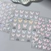 Aurora Shell Butterfly Nail Stickers for Women 3D Relief Butterfly Nail Art Stickers Pink Laser Butterfly Nail Decals for Nail Art Supplies Butterflies Nail Design Stickers Nail Decor Nail Accessories