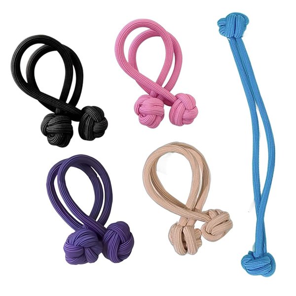 Ouliget Knotted Button Hair Tie Set,Knot Scrunchies Elastic Rubber Band Hair Ropes for Women,High Ponytail Tie Hair Rope Stretchy Thickened Durable for Thick and Long Hair,5Pieces