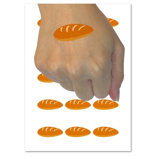 Loaf of Bread Doodle Temporary Tattoo Water Resistant Fake Body Art Set Collection - 15 2" Tattoos (1 Sheet)
