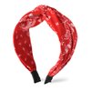 Red Bandana Headband Knotted Headbands for Women Girls Cross Knot Headband Boho Hairband Bandana Head Bands for Women's Hair Non Slip Twist Knot Headband Paisley Headbands Turban Knotted Headband
