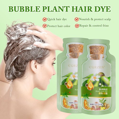 Natural Plant Hair Dye,Bubble Plant Hair Dye,20ml 10Packs/Box,Plant Hair Dye Shampoo for Dark Hair Dye for Women Men (Chestnut Brown)