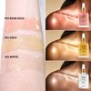 DAGEDA Gold Body Shimmer Oil, Luxurious Shimmer Body Oil,Body & Face Highlighter for Makeup,Lightweight and Non-Greasy Body Glow Oil,Smooth Body Illuminator for Skin 1.1 fl.oz.