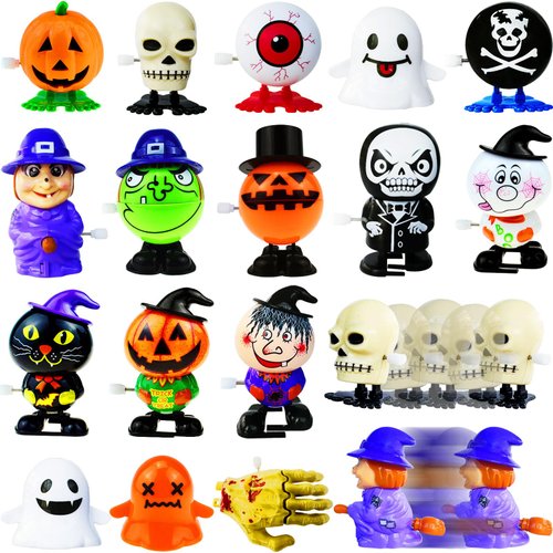 Baaxxango 16 Pcs Halloween Wind Up Toys,Assorted Wind-Up Toys for Halloween Party Favors,Halloween Treats Toys for Kids Boys Girls