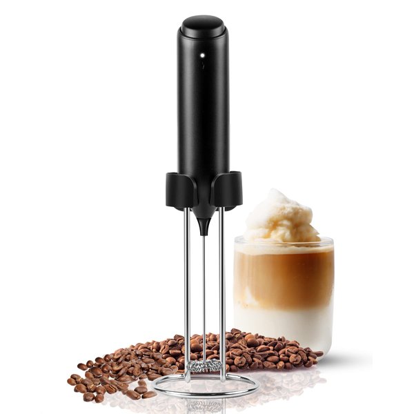 Flendy Rechargeable Milk Frother Handheld, Coffee Frother Handheld Rechargeable with USB C Integrated Charging Stand, Electric Drink Mixer Handheld, Mini Electric Whisk Frother for Coffee, Matcha, etc