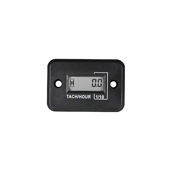 Jayron Tach Hour Meter Digital LCD Inductive Tachometer No Battery Powerful Timing RPM Measuring Waterproof Design,for Gas Engine Lawn Mower Motorcycle Snowmobile Generator(2/4 Stroke) (Black)