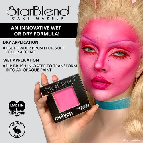 Mehron Makeup StarBlend Cake Makeup | Wet/Dry Pressed Powder Face Makeup | Powder Foundation | Orange Face Paint & Body Paint 2 oz (56g)