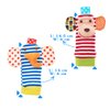 Baby Rattle,URUTOREO Baby Wrist Rattle and Foot Rattles Finder Socks Set, Developmental Soft Animal Rattles Monkey and Elephant Socks Toys Infant Baby Toys (4 Pcs)
