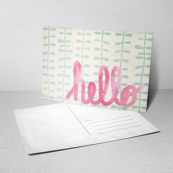 5 Hello Watercolor! Postcards - All-Occasion Greeting Cards with Hand-Lettered Watercolor Design