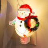 Snowman with Wreath Night Light 6.5 Inch, Plastic