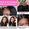 Potoki Wear And Go Glueless Wigs Human Hair Pre Plucked Pre Cut Deep Wave Lace Front Wigs Human Hair For Beginners 4x4 Closure Wigs For Black Women Human Hair Glueless Curly Human Hair Wig (22inch)