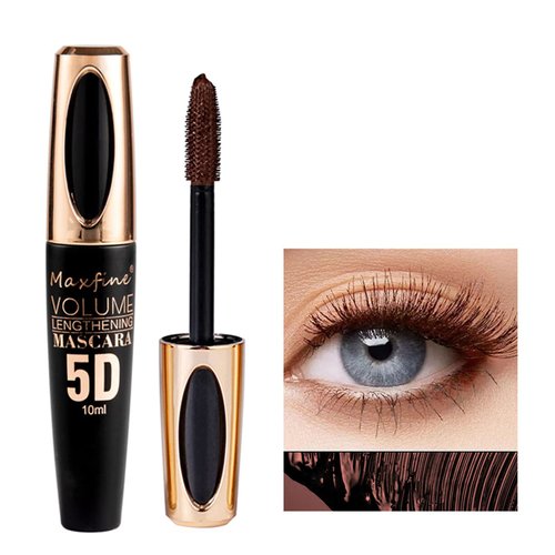 Brown Mascara for Eyelashes,Colored Waterproof Mascara Long Lasting Thick Eye Lash Mascara,5D Silk Fiber Lash Mascara Smudge-Proof Volumizing,Lengthening,Curling Color Mascara Makeup Party Stage Use