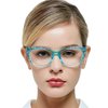 OCCI CHIARI Clear Reading Glasses Women 6.0 Stylish Readers 1.0 1.25 1.5 1.75 2.0 2.25 2.5 2.75 3.0 3.5 4.0 5.0 6.0 (Blue, 6.0)