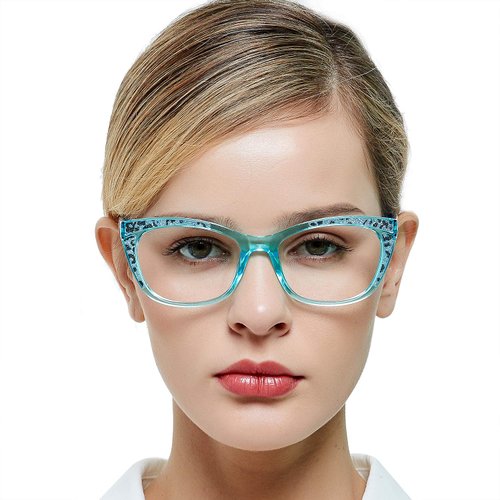 OCCI CHIARI Clear Reading Glasses Women 6.0 Stylish Readers 1.0 1.25 1.5 1.75 2.0 2.25 2.5 2.75 3.0 3.5 4.0 5.0 6.0 (Blue, 6.0)