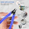 NICE-POWER Wire Cutters, 5 Inch Professional Pliers Cutter Electronic Flush Wire Cutter Carbon Steel Cutting Nippers for Electrical Jewelry making,Floral art scissors(Blue)