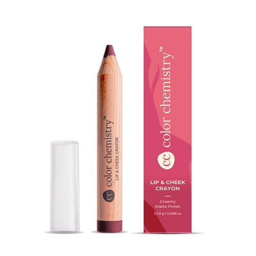 COLOR CHEMISTRY Lip And Cheek Crayon| Vegan, Ultra-Matte, Non-Drying, Pigmented & Long-Stay | Mulit-Use Lip Crayon 2.49 G (Pack Of 1) Raisin LC07