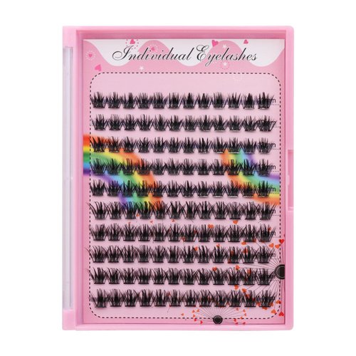 Bodermincer Lashes Clusters 10-12-14-16mm Mixed/14-16-18mm Mixed Lashes Extension Kit lash Clusters Lashes Wispy Eyelash Extension Individual False Eyelash Bunche (12+14mm Mixed)