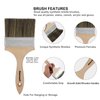 Double Thick Chip Paint Brush, 4 inch / 100mm Stain Brushes for Painting Walls and Fence Staining, Wooden Handle Masonry Paintbrush for Varnish, Paste and Gesso