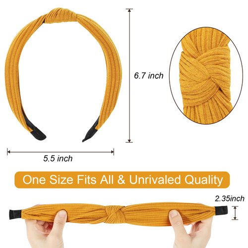 Tyfthui 10 Pcs Headbands, Wide Knotted Fashion Turban Headbands Hair Hoops Accessories for Women and Girls