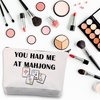 BDPWSS Funny Mahjong Makeup Bag Mahjong Lover Gift Mahjong Tiles Bag Mahjong Girl Cosmetic Bag Mahjong Board Game Storage Bag Mah Jongg Player Gift (Had at maj)