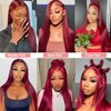 Zormsert 99j Burgundy Lace Front Wigs Human Hair 13x6 Hd Lace Front Wigs Human Hair 180% Density Colored Staight Human Hair Glueless Wigs Pre Plucked with Baby Hair 30 Inch