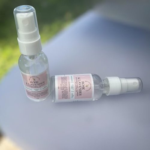 Bee-Youtiful Beauties Rose & Lavender Toner with Bee Pollen | Aloe Misting Toner 1 Oz | Skin Toner for Face | Lavender Toner for Face