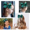 6 PCS Grosgrain Ribbon Alligator Clips - Solid Color Hair Accessories for Toddlers and Kids (Green)