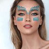 5 Pcs Crystal Tattoos Eyes Face Jewels Stickers Cat Design Art Accessories Women Rhinestones Gems Temporary Tattoos Halloween Makeup Party Decorations