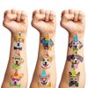 8 Sheets (96PCS) Dog Tattoos Temporary Puppy Themed Birthday Party Supplies Decorations Favors Stickers For Kids Girls Boys Gifts Classroom School Prizes Rewards (Realistic Dog 2)