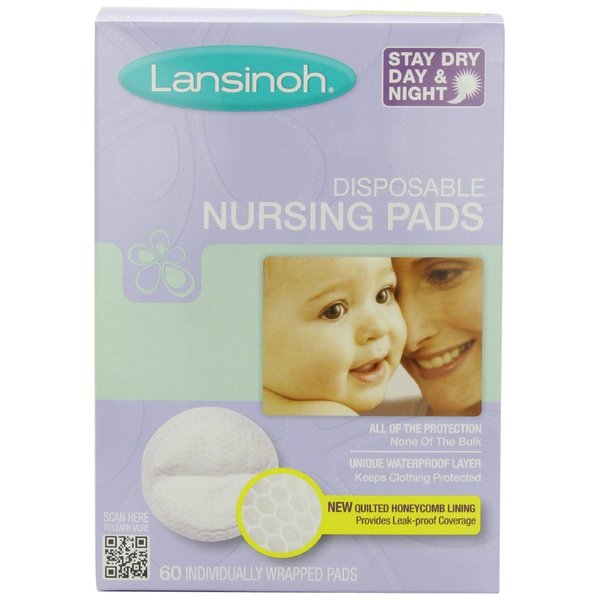 Lansinoh 20265 Disposable Nursing Pads Jumbo Size Package, Pack of 8 (60 Each)