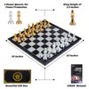 AMEROUS 10'' Magetic Travel Chess Set, Plastic Portable Folding Chess Board Game with Gold and Silver Chess Pieces - 2 Extra Queens - Chess for Beginner, Kids, Adults