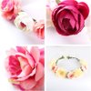 CHIYUYISEN 2Pcs Flower Crown for Women Girls Flower Headbands Flower Girl Headpiece，Bride Bridesmaid Wedding Headdress Flower， Wreath Headband with Adjustable Elastic Ribbon Women Hair Accessories