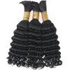 Human Braiding Hair 1 Bundle 20" 100g Deep Water Wave Human Hair Bulk for Braiding Boho Braids No Weft Brazilian virgin Curly Loose Wave Bulk Human Hair Extensions for Boho Braids Wet and Wavy Bulk