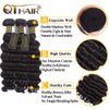 QTHAIR 14a Brazilian Loose Deep Wave Human Hair Wigs Bundles for All Women (18" 20" 22"+16", Bundles with Closure)