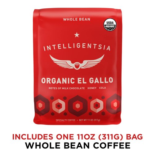 Intelligentsia Coffee, Light Roast Whole Bean Coffee - Organic El Gallo 11 Ounce Bag with Flavor Notes of Milk Chocolate, Honey and Cola
