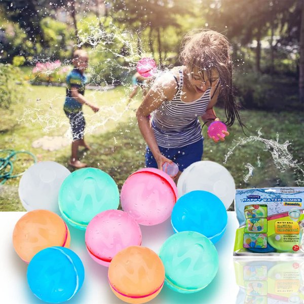 ZUPIIY Reusable Water Balloons, Summer Water Toys, Outdoor Toys, Pool Toys, Self-Sealing Water Bomb for Kids Adults, Silicone Water Ball Easy Quick Fill, Fun Splash Water Bomb Party Supplies(18 PCS)
